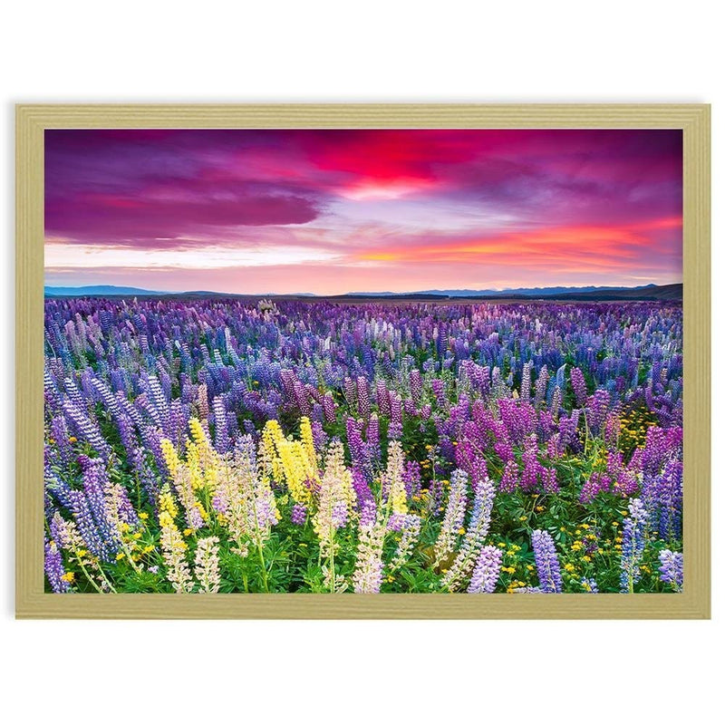 Glezna bēšā rāmī - Purple Flowers  Home Trends DECO