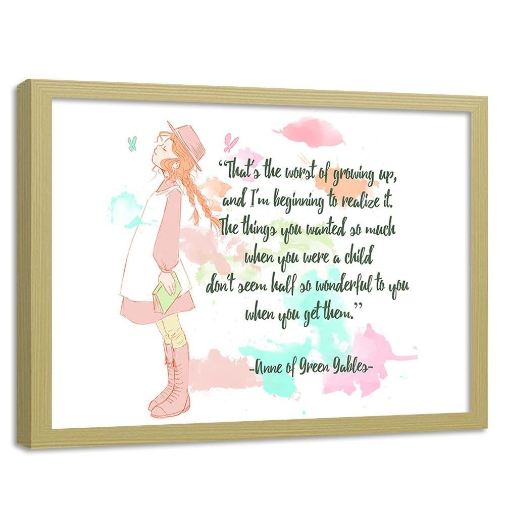 Glezna bēšā rāmī - Quote Anne Of Green Gables 1  Home Trends DECO