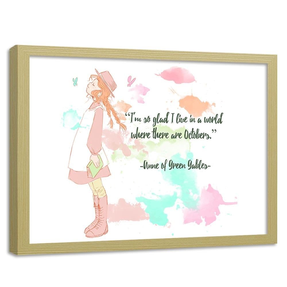 Glezna bēšā rāmī - Quote Anne Of Green Gables 2  Home Trends DECO