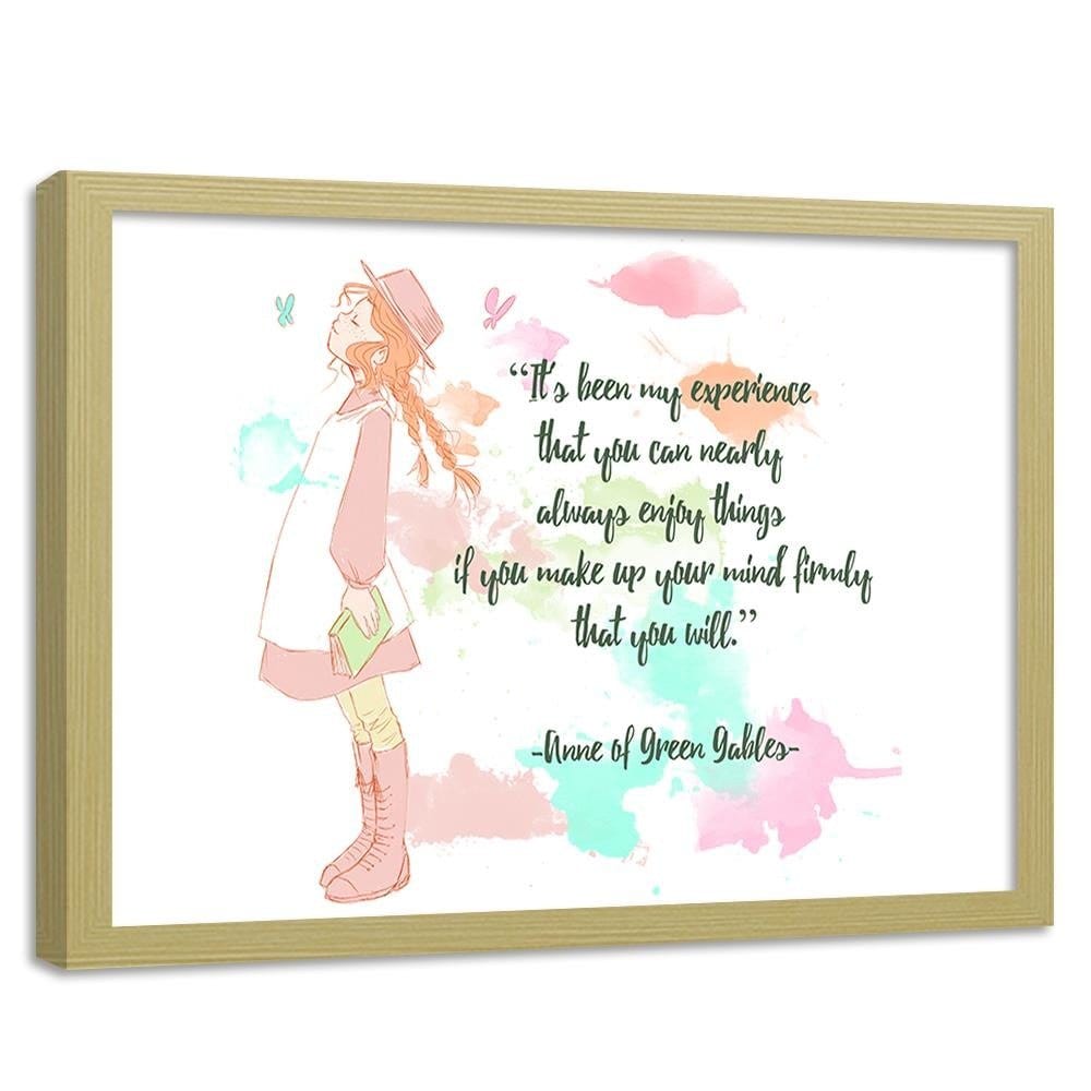 Glezna bēšā rāmī - Quote Anne Of Green Gables  Home Trends DECO