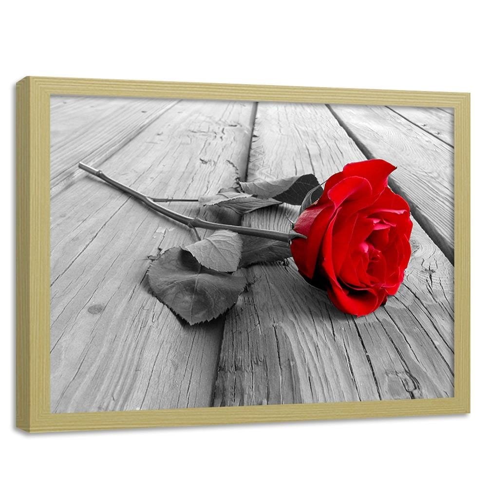 Glezna bēšā rāmī - Red Rose  Home Trends DECO