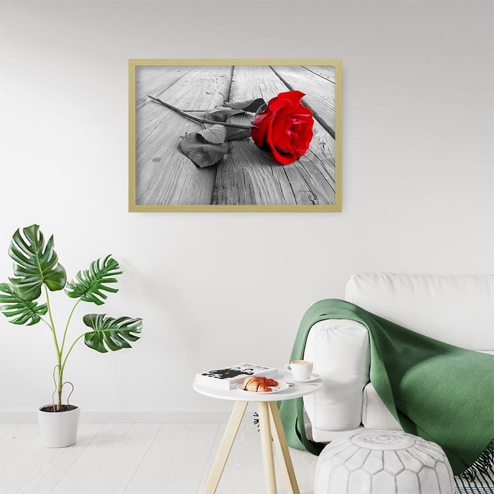 Glezna bēšā rāmī - Red Rose  Home Trends DECO