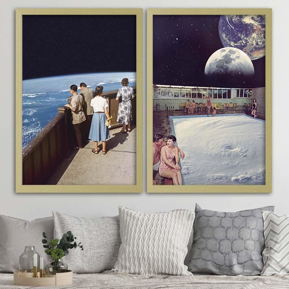 Glezna bēšā rāmī - Space Pool  Home Trends DECO