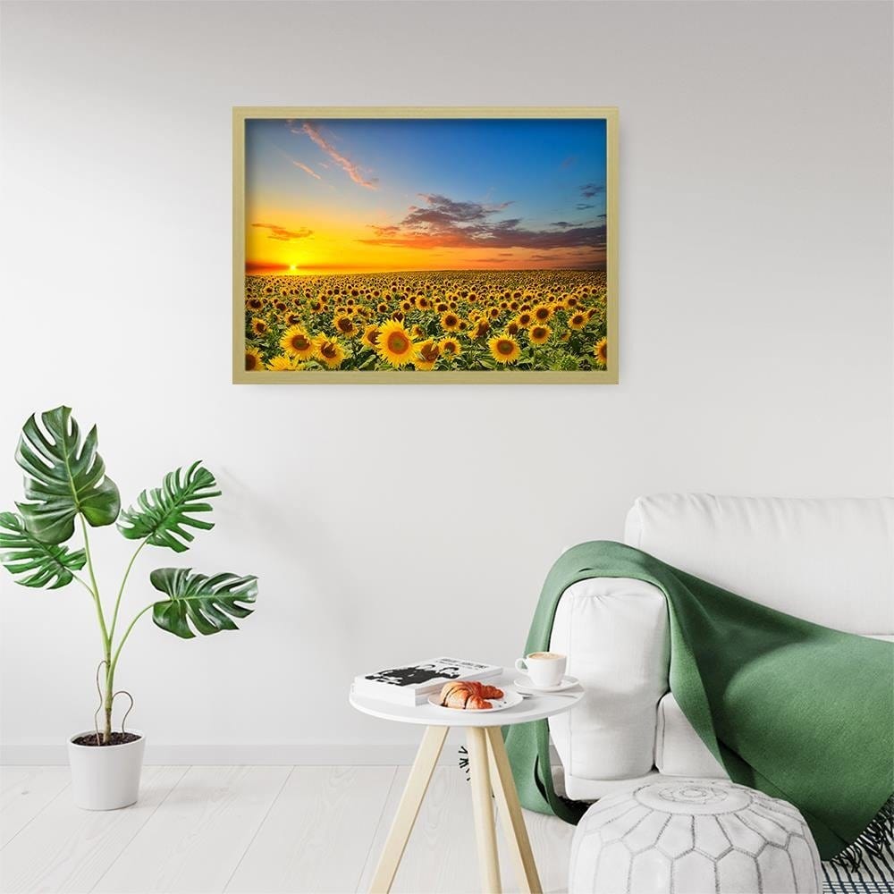Glezna bēšā rāmī - Sunflowers  Home Trends DECO
