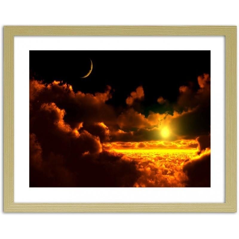 Glezna bēšā rāmī - Sunset in the clouds  Home Trends DECO