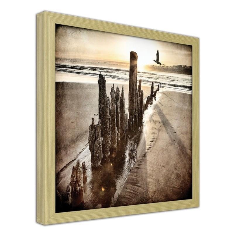 Glezna bēšā rāmī - Sunset on the beach  Home Trends DECO