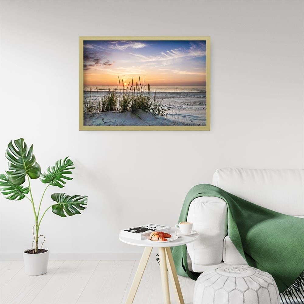 Glezna bēšā rāmī - Sunset Over The Beach  Home Trends DECO