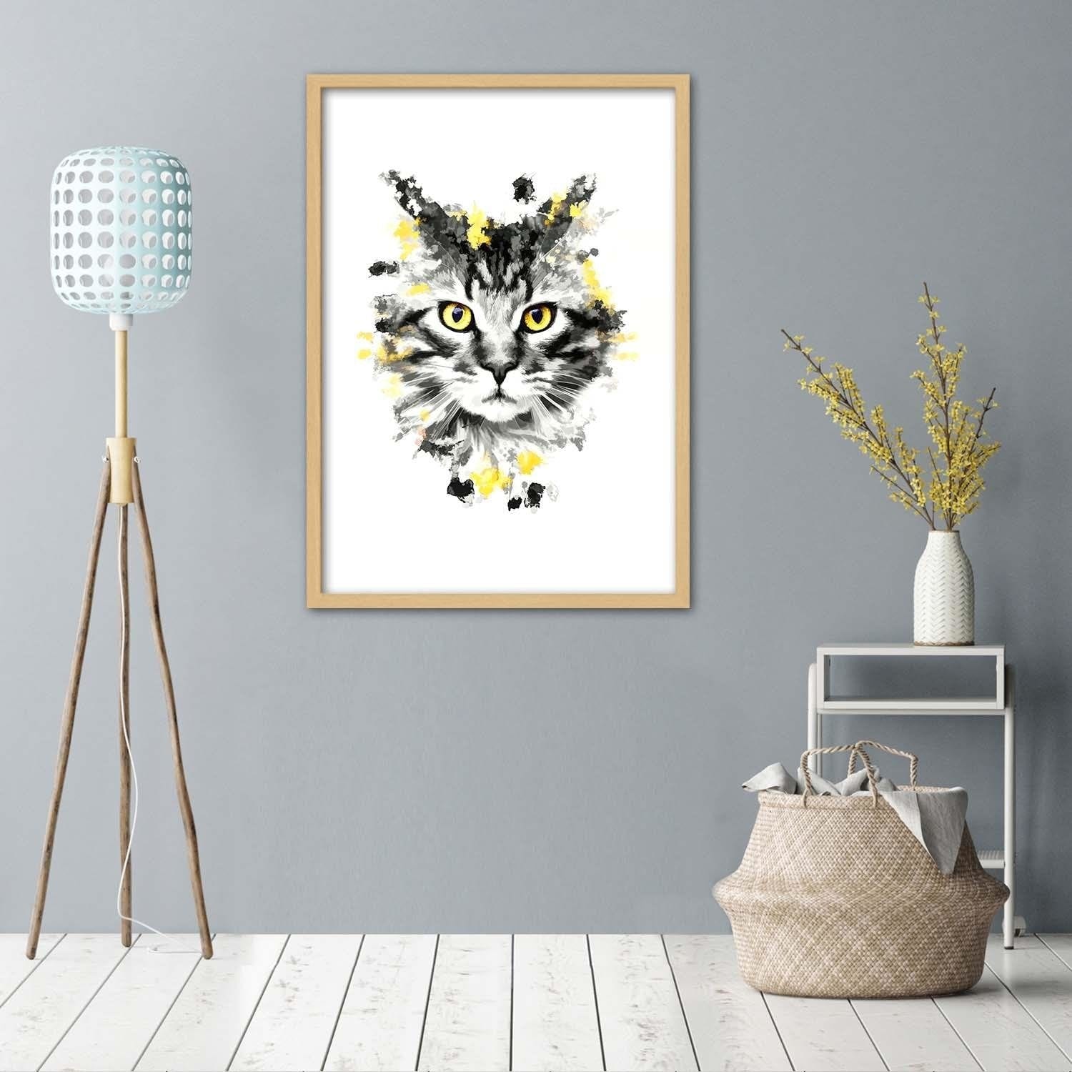 Glezna bēšā rāmī - The Cat  Home Trends DECO