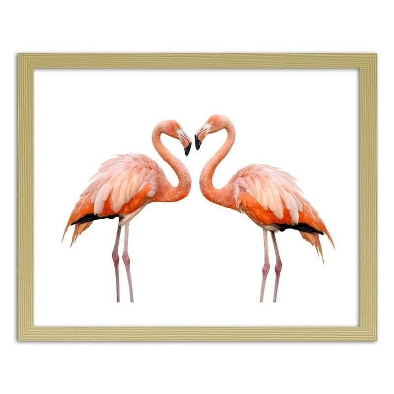 Glezna bēšā rāmī - The love of two flamingos  Home Trends DECO
