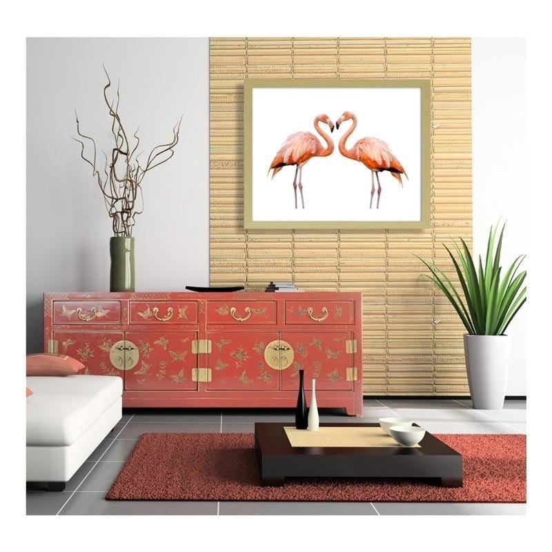 Glezna bēšā rāmī - The love of two flamingos  Home Trends DECO