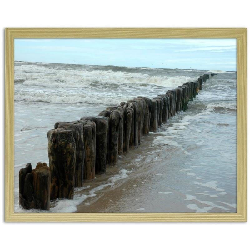 Glezna bēšā rāmī - The waves on the Baltic Sea  Home Trends DECO