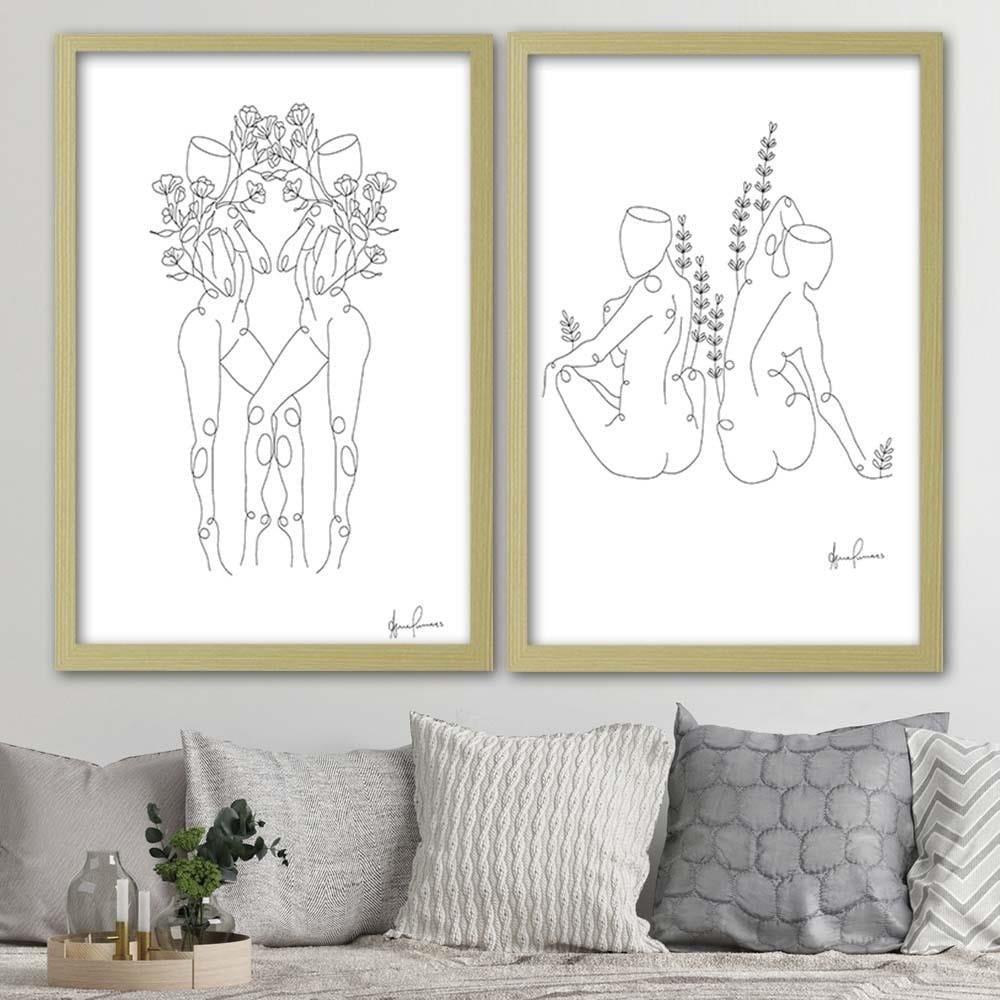 Glezna bēšā rāmī - Twins  Home Trends DECO