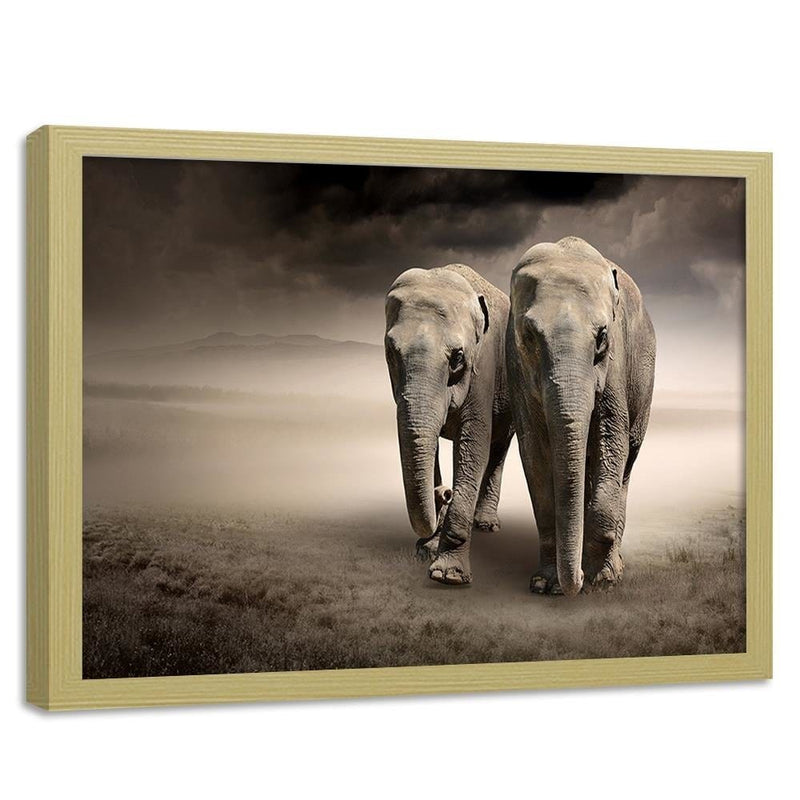 Glezna bēšā rāmī - Two Elephants  Home Trends DECO