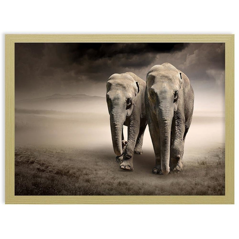 Glezna bēšā rāmī - Two Elephants  Home Trends DECO