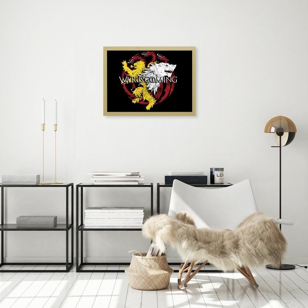 Glezna bēšā rāmī - War Is Coming  Home Trends DECO