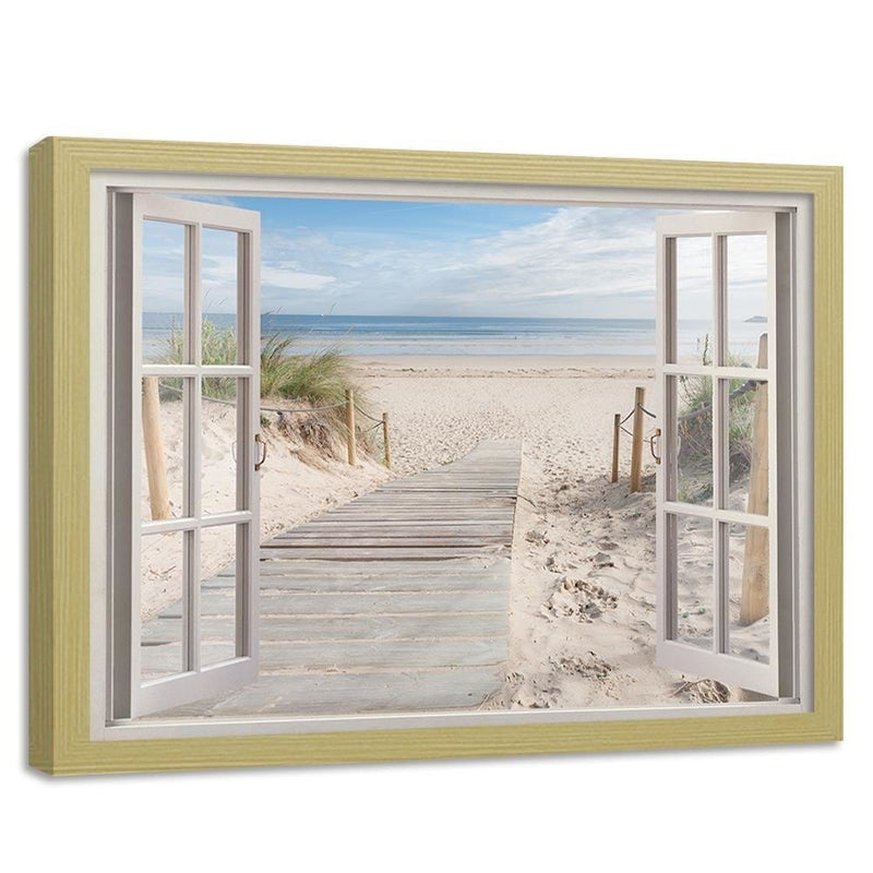 Glezna bēšā rāmī - Window To The Beach  Home Trends DECO