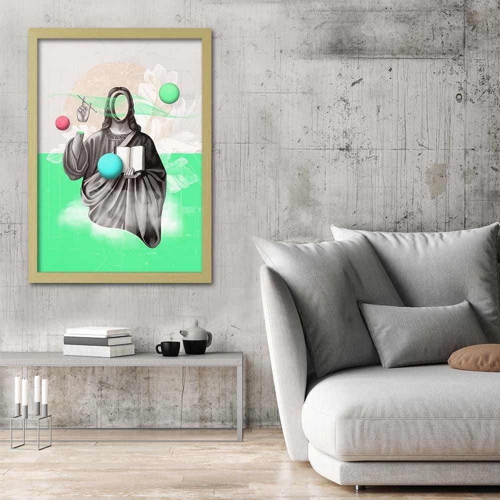 Glezna bēšā rāmī - With No Face  Home Trends DECO