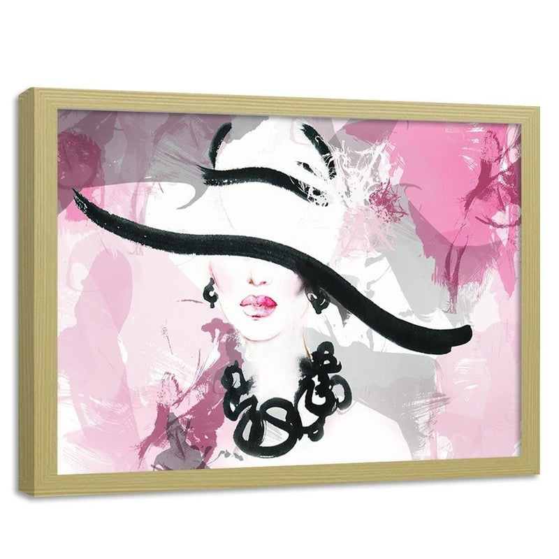 Glezna bēšā rāmī - Woman Pink Abstraction  Home Trends DECO