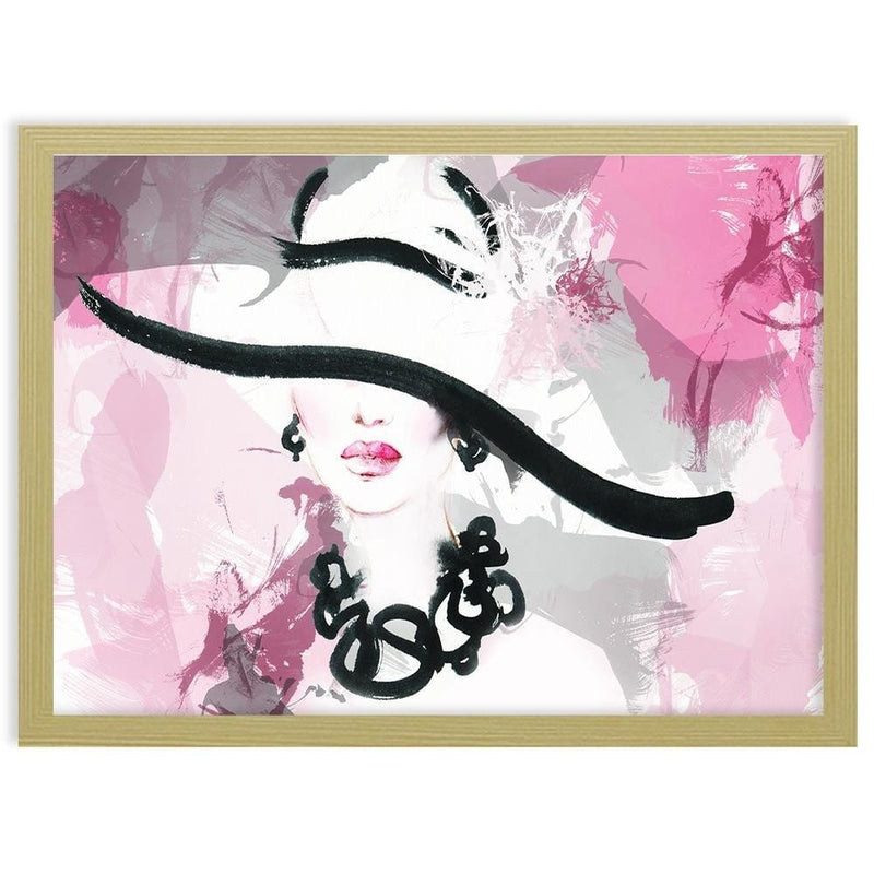 Glezna bēšā rāmī - Woman Pink Abstraction  Home Trends DECO