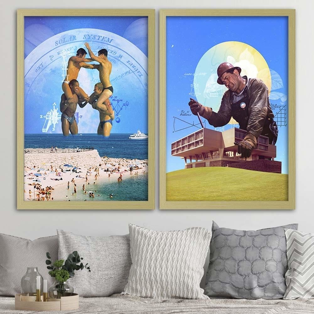 Glezna bēšā rāmī - Working Collage  Home Trends DECO