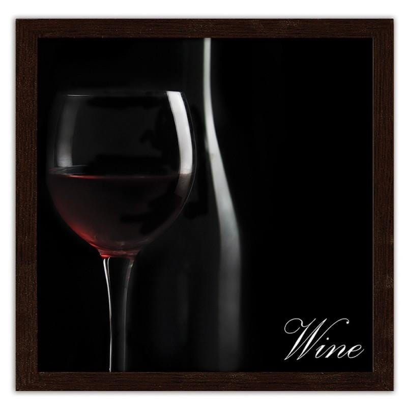 Glezna brūnā rāmī - A glass of red wine  Home Trends DECO