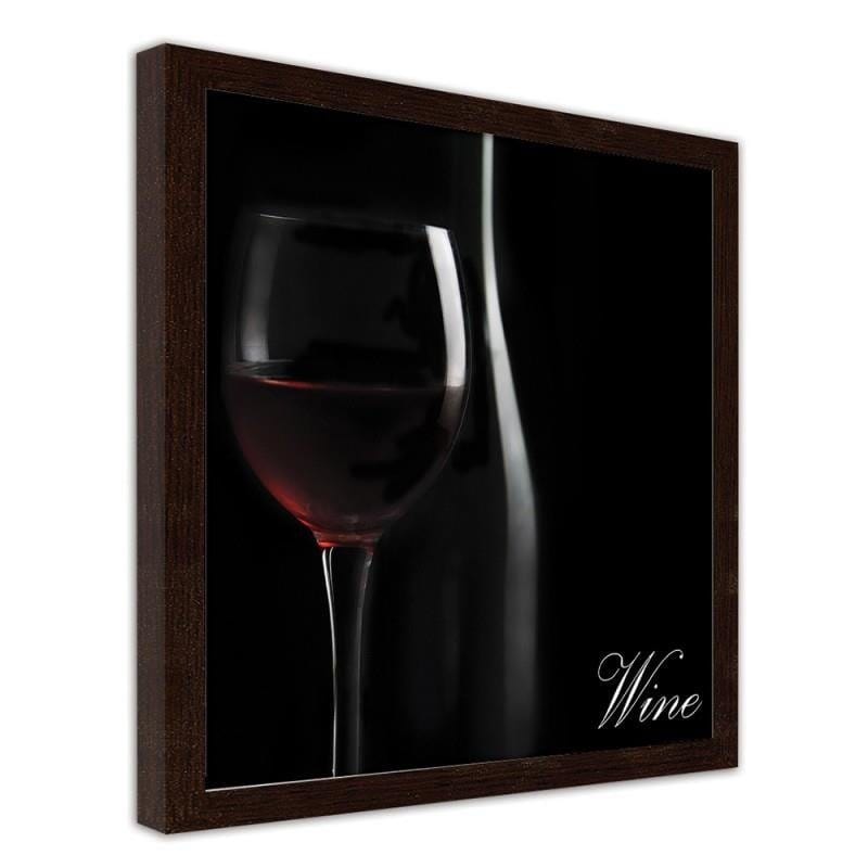 Glezna brūnā rāmī - A glass of red wine  Home Trends DECO