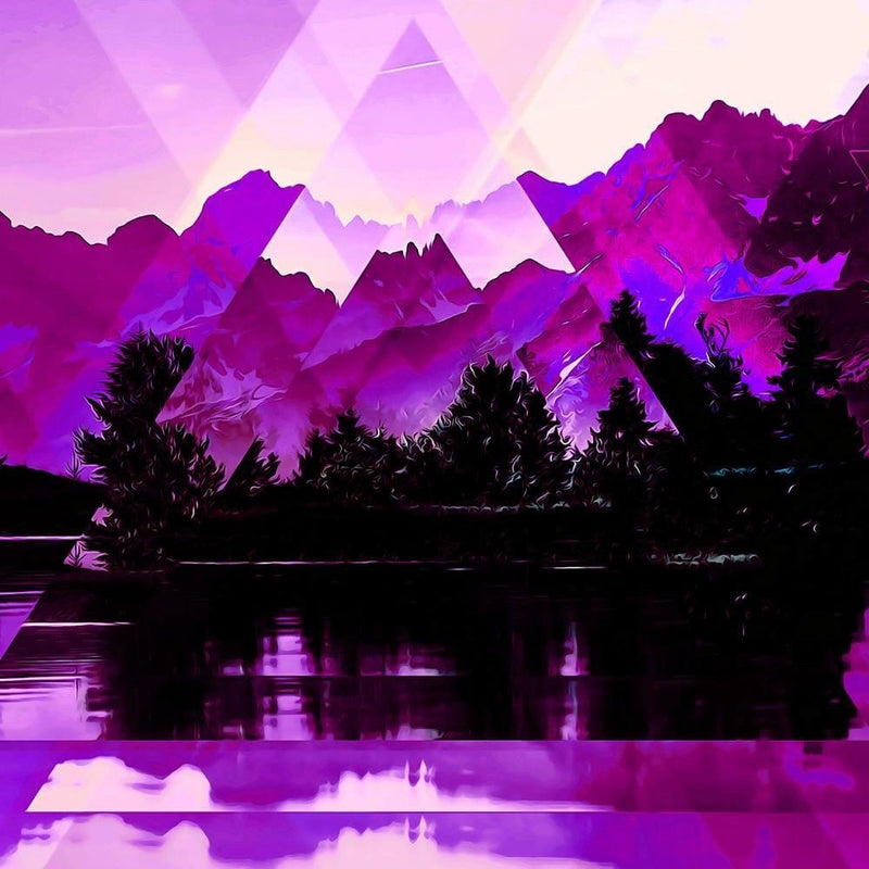 Glezna brūnā rāmī - A Lake In The Mountains 3  Home Trends DECO