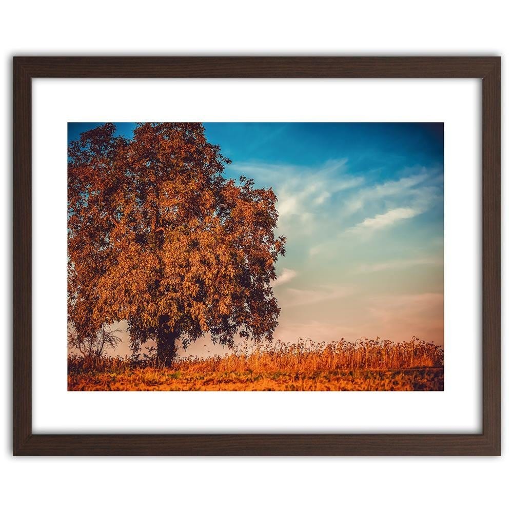 Glezna brūnā rāmī - A Tree In Autumn  Home Trends DECO