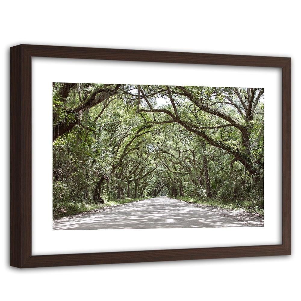 Glezna brūnā rāmī - A Wide Path In The Woods  Home Trends DECO