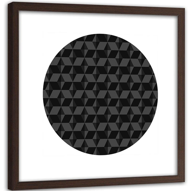 Glezna brūnā rāmī - Abstract Circle 2  Home Trends DECO