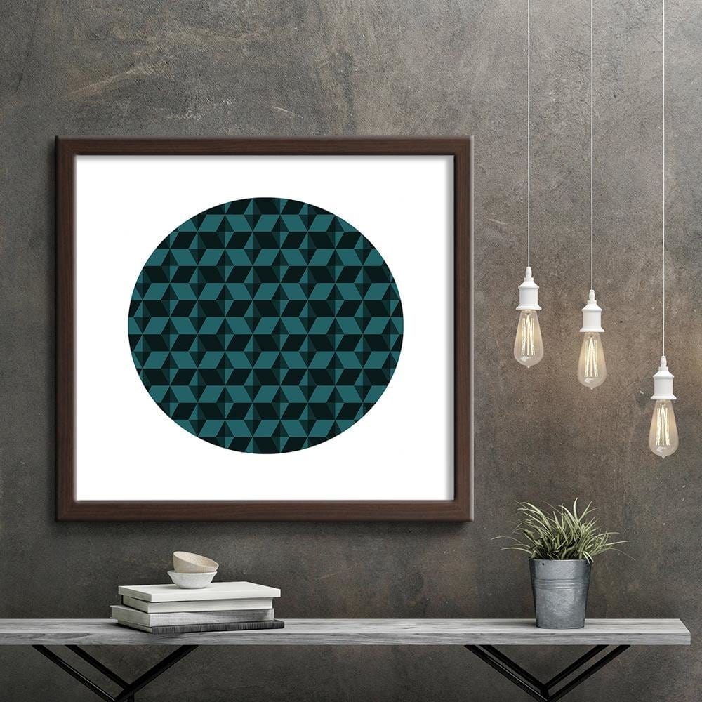 Glezna brūnā rāmī - Abstract Circle 4  Home Trends DECO