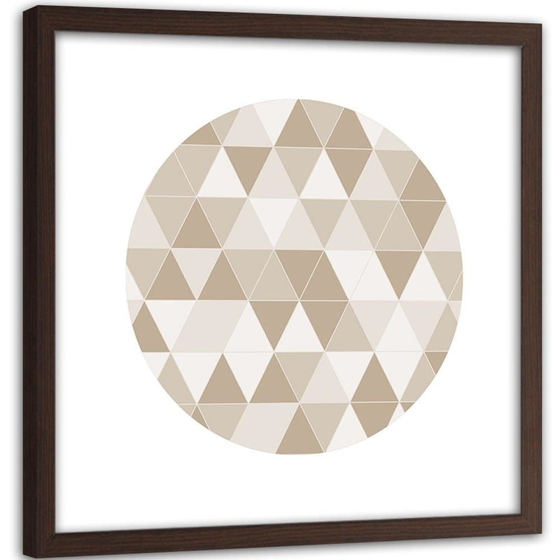 Glezna brūnā rāmī - Abstract Geometric Circle  Home Trends DECO