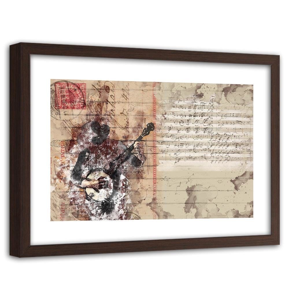 Glezna brūnā rāmī - Abstract Musician  Home Trends DECO