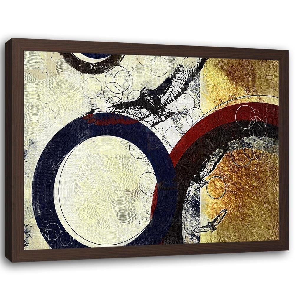 Glezna brūnā rāmī - Abstraction Circles  Home Trends DECO