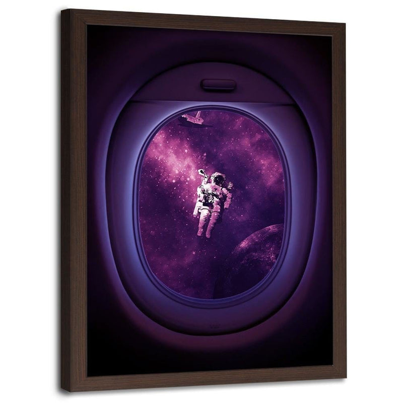 Glezna brūnā rāmī - Artwork Image Astronaut Purple  Home Trends DECO