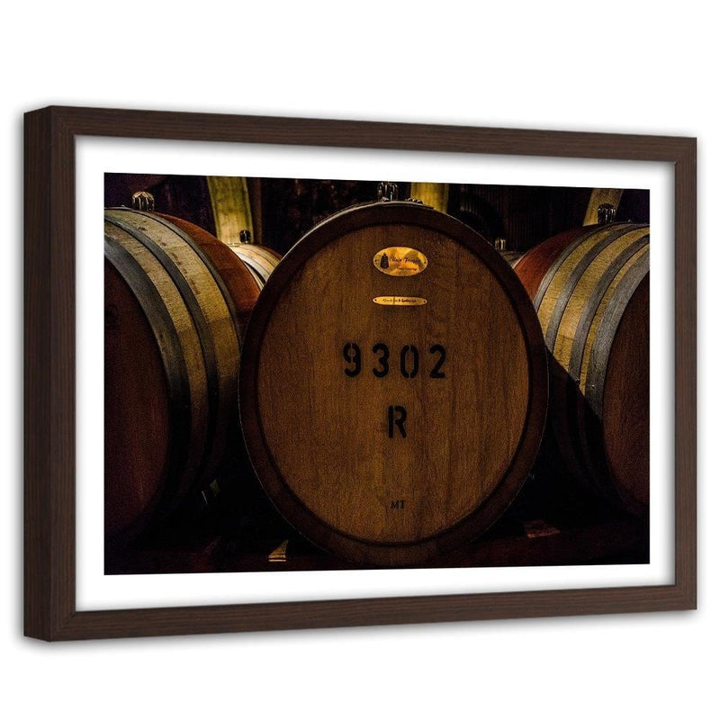 Glezna brūnā rāmī - Barrels Of Wine  Home Trends DECO