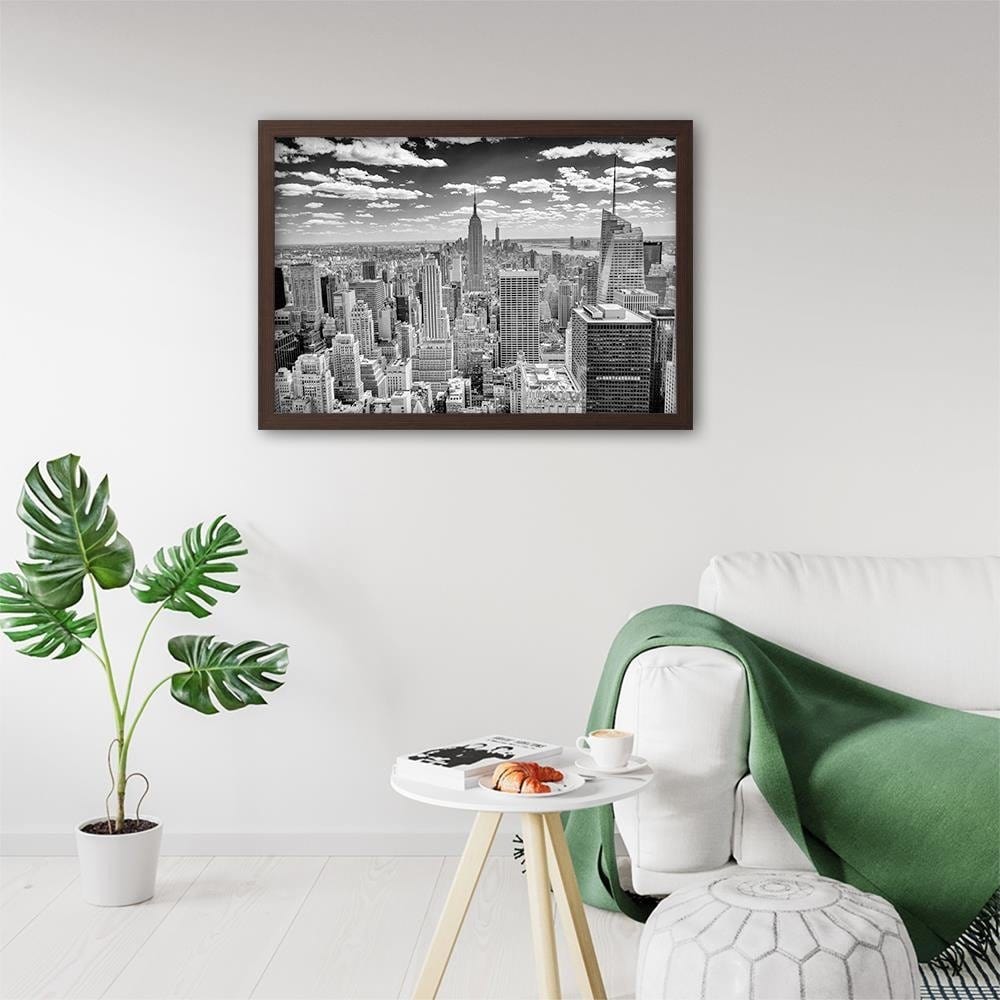 Glezna brūnā rāmī - Black And White City  Home Trends DECO