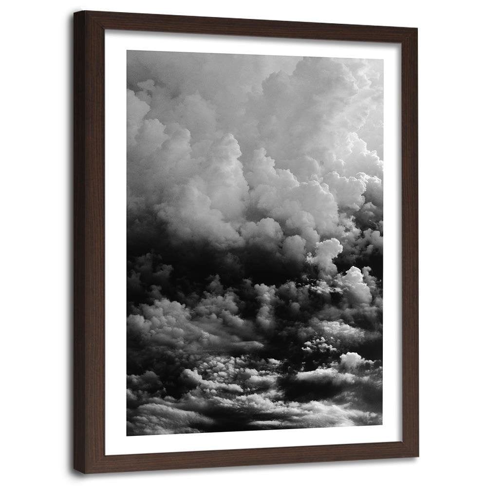 Glezna brūnā rāmī - Black Clouds  Home Trends DECO