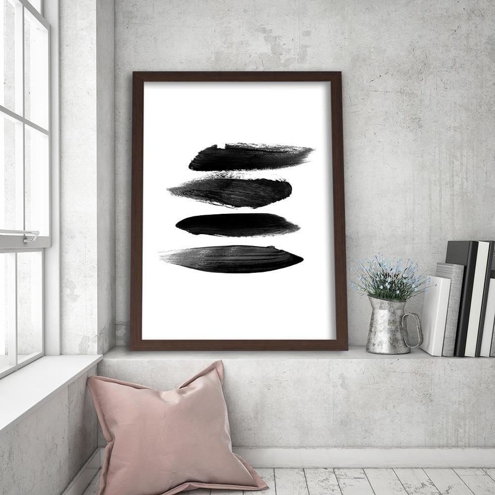 Glezna brūnā rāmī - Black Stripes  Home Trends DECO