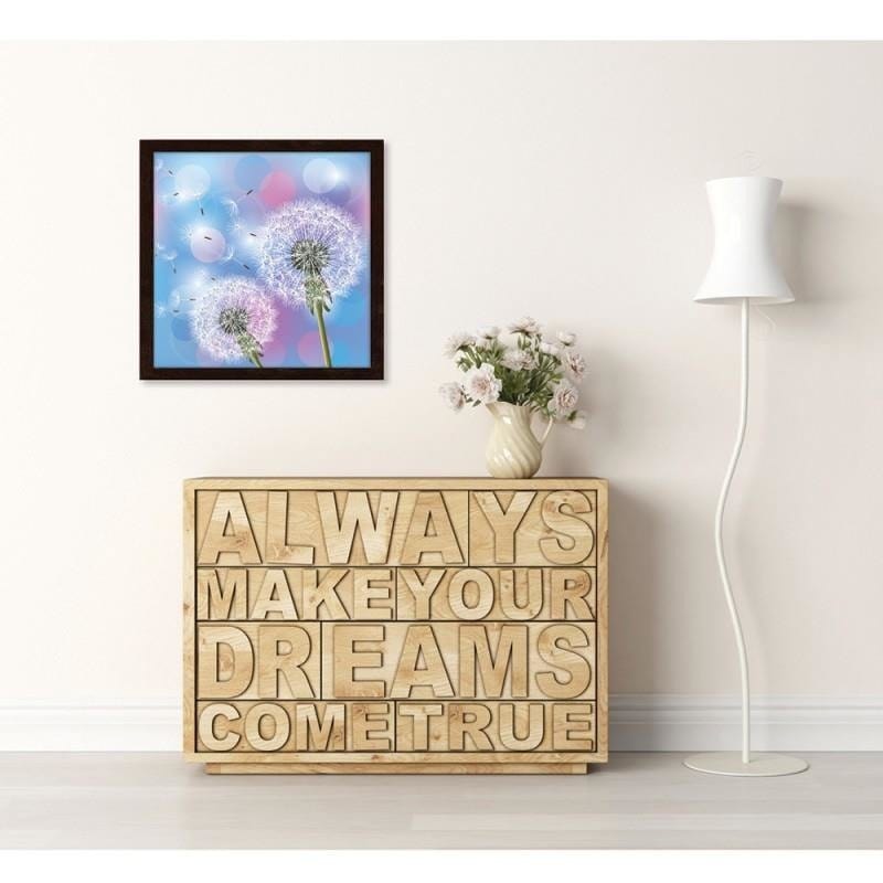Glezna brūnā rāmī - Blower on blue background  Home Trends DECO