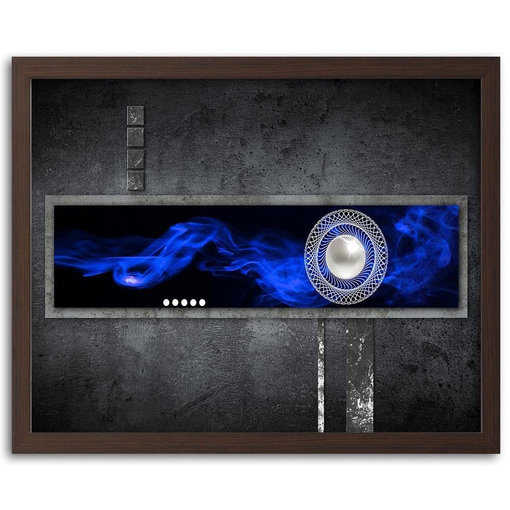 Glezna brūnā rāmī - Blue Abstraction  Home Trends DECO
