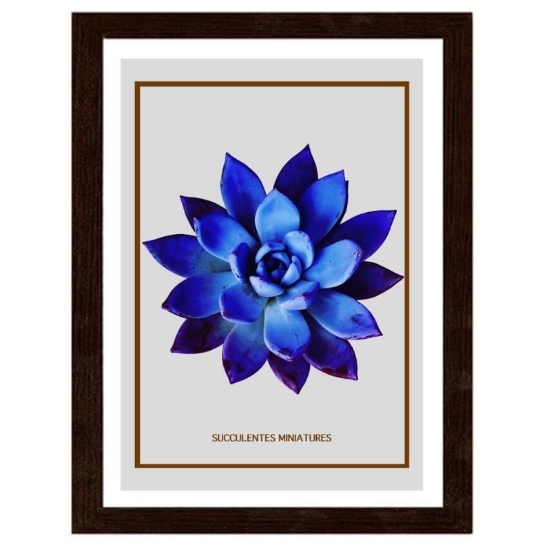 Glezna brūnā rāmī - Blue cactus 3  Home Trends DECO