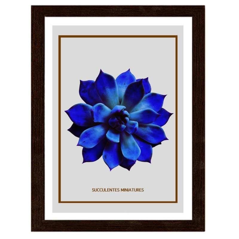 Glezna brūnā rāmī - Blue cactus  Home Trends DECO