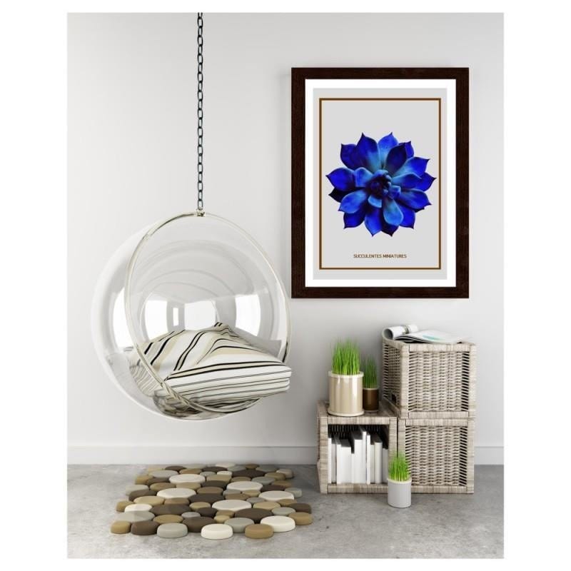 Glezna brūnā rāmī - Blue cactus  Home Trends DECO