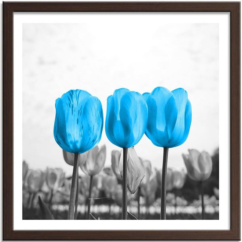 Glezna brūnā rāmī - Blue Tulips  Home Trends DECO
