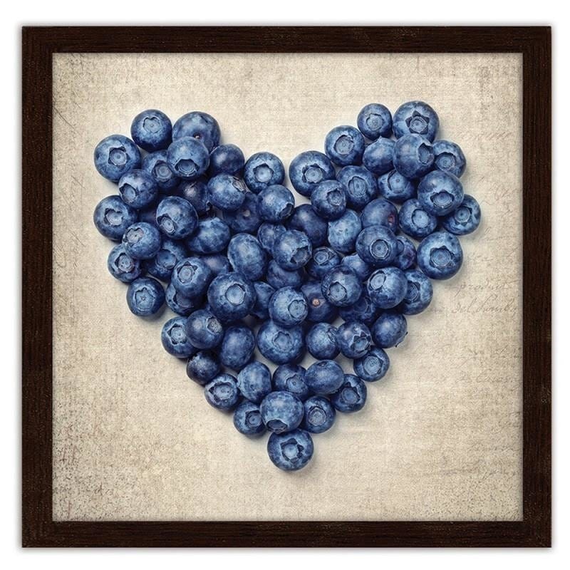 Glezna brūnā rāmī - Blueberry heart  Home Trends DECO