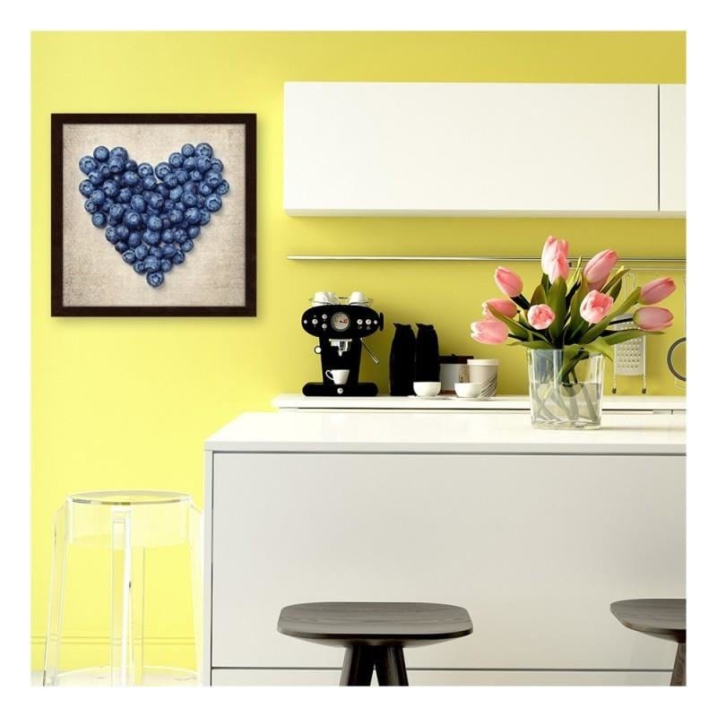 Glezna brūnā rāmī - Blueberry heart  Home Trends DECO