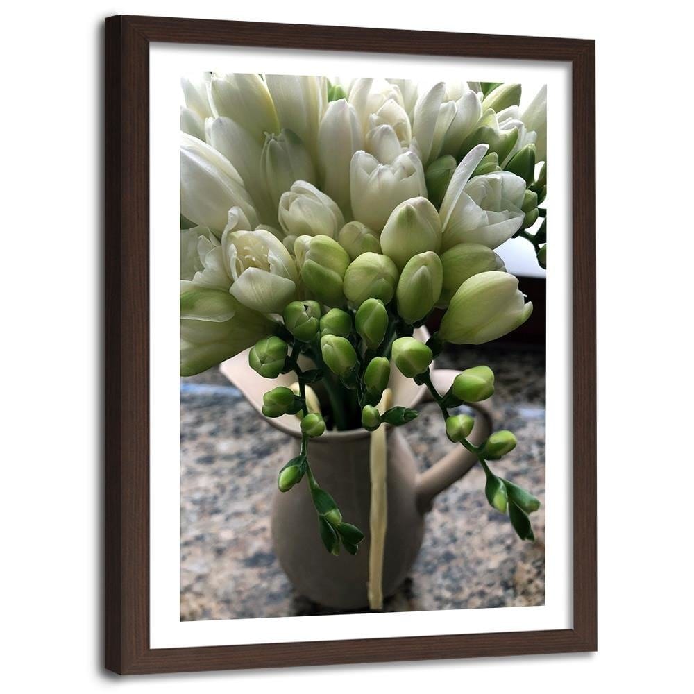Glezna brūnā rāmī - Bouquet Of Freesia  Home Trends DECO