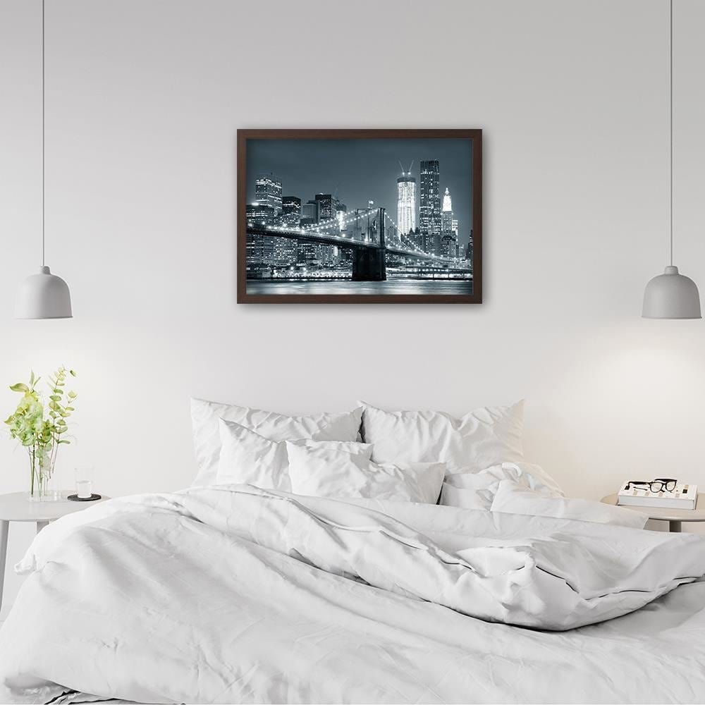 Glezna brūnā rāmī - Bridge And The City  Home Trends DECO