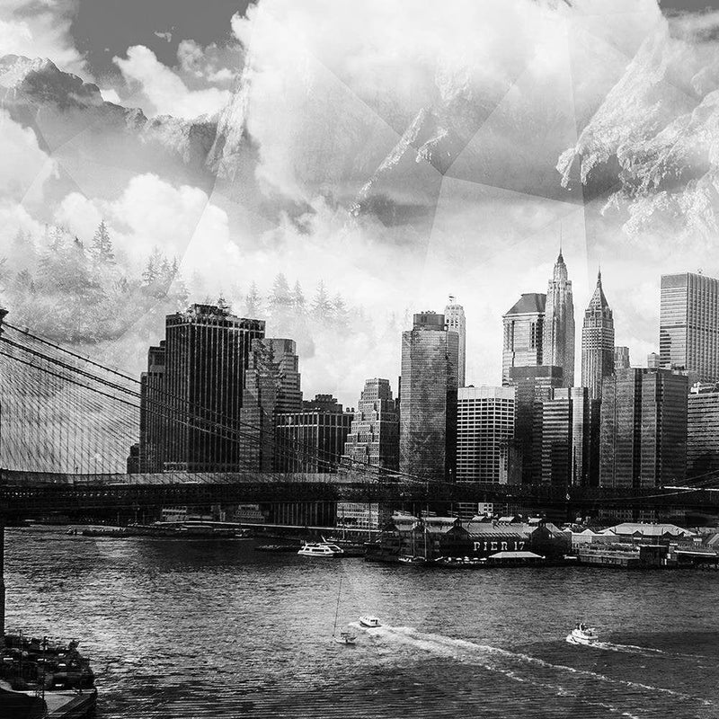 Glezna brūnā rāmī - Bridge In New York City 3  Home Trends DECO